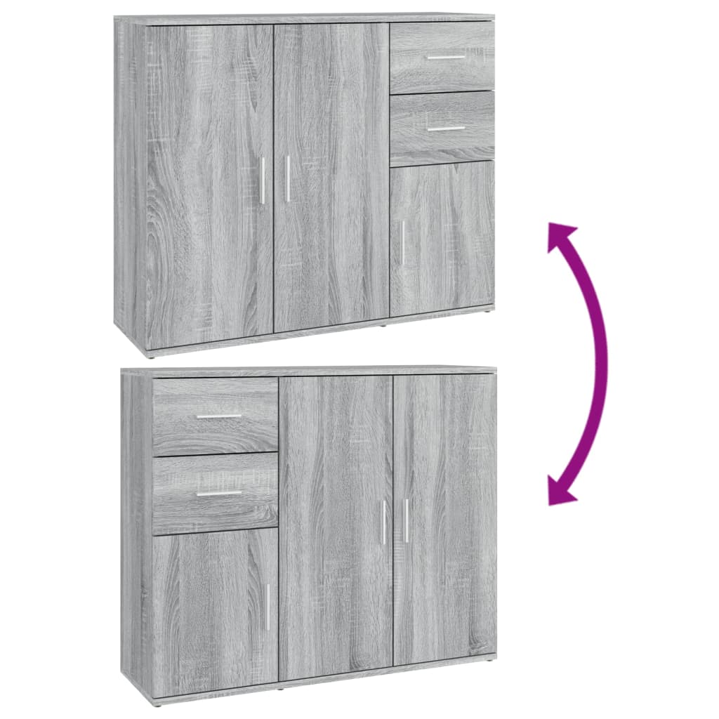 vidaXL Sideboard Grey Sonoma 91x29,5x75 cm Engineered Wood