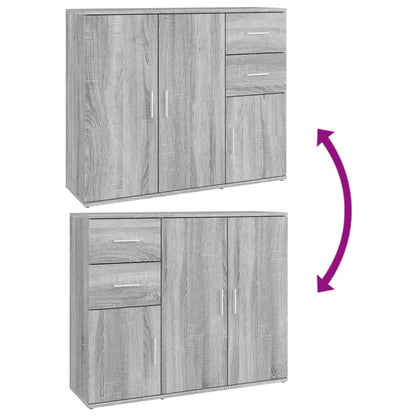 vidaXL Sideboard Grey Sonoma 91x29,5x75 cm Engineered Wood