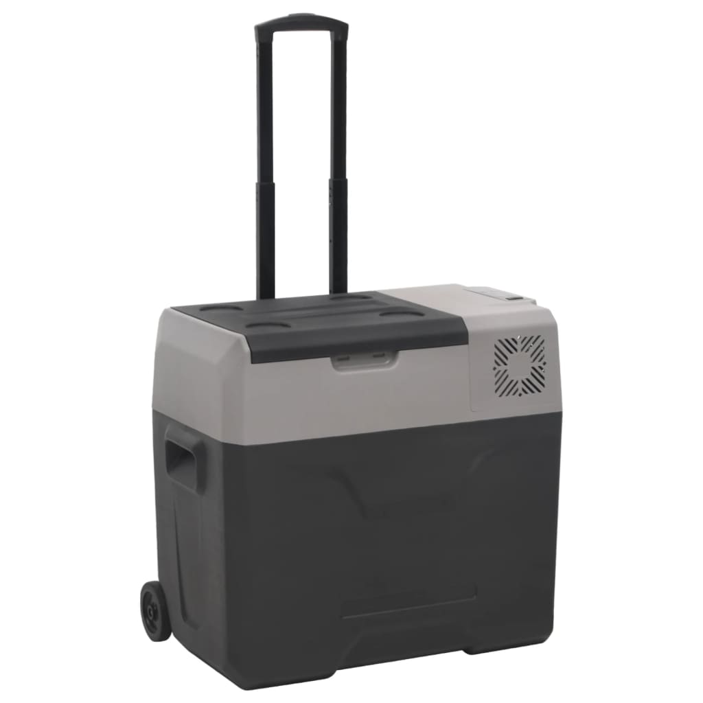 vidaXL Cool Box with Wheel and Handle Black&Grey 30 L Polypropylene (UK/IE only)