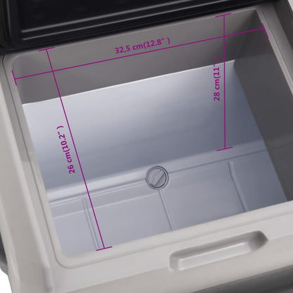 vidaXL Cool Box with Wheel and Handle Black&Grey 30 L Polypropylene (UK/IE only)