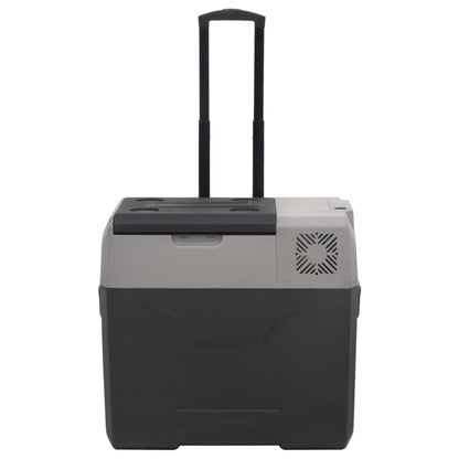 vidaXL Cool Box with Wheel and Adapter Black&Grey 30 L Polypropylene (UK/IE Only)