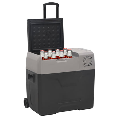 vidaXL Cool Box with Wheel and Handle Black&Grey 40 L Polypropylene (UK/IE only)