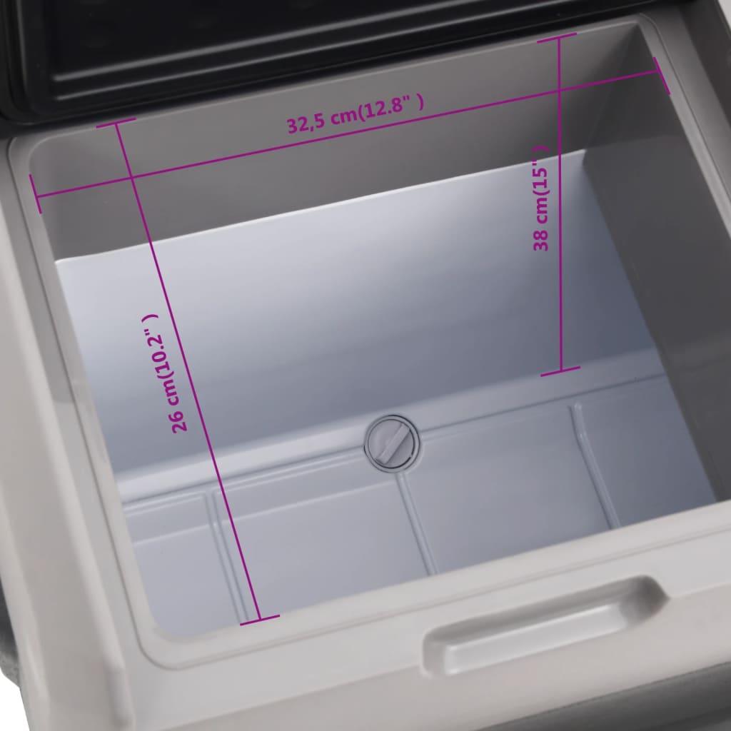 vidaXL Cool Box with Wheel and Handle Black&Grey 40 L Polypropylene (UK/IE only)