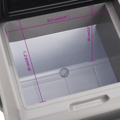 vidaXL Cool Box with Wheel and Handle Black&Grey 40 L Polypropylene