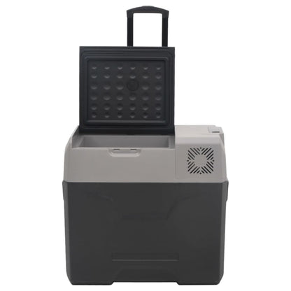 vidaXL Cool Box with Wheel and Handle Black&Grey 40 L Polypropylene (UK/IE only)