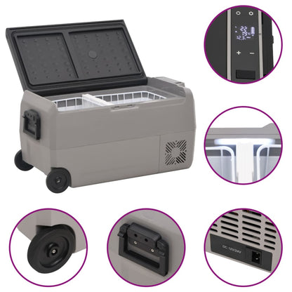 vidaXL Cool Box with Wheel and Handle Black&Grey 36 L PP&PE (UK/IE only)