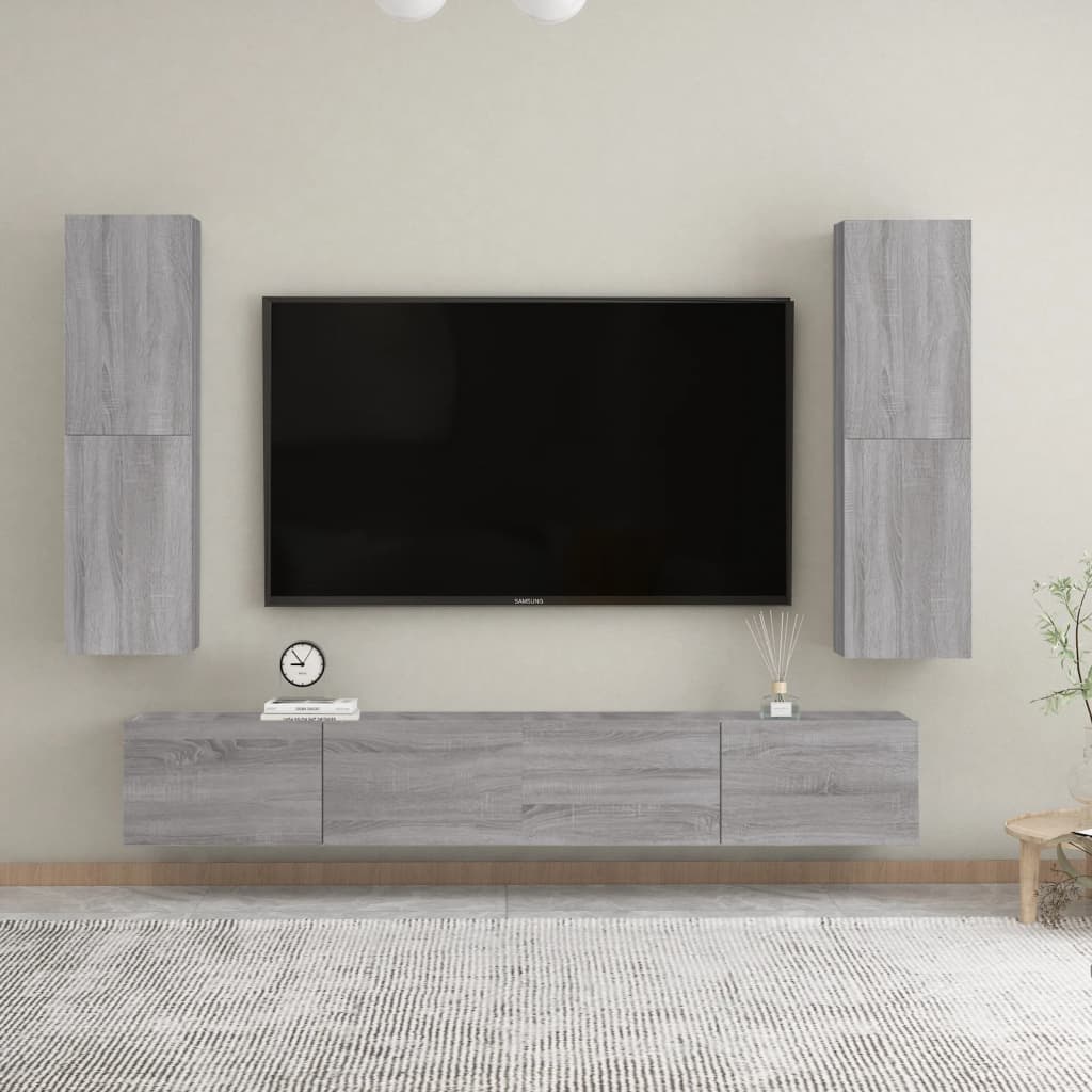 vidaXL Wall-mounted TV Cabinet Grey Sonoma 30.5x30x110 cm