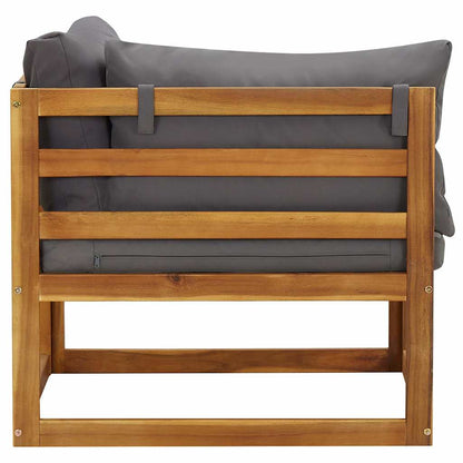 vidaXL Sectional Corner Sofas 2 pcs with Cushions Solid Wood Acacia