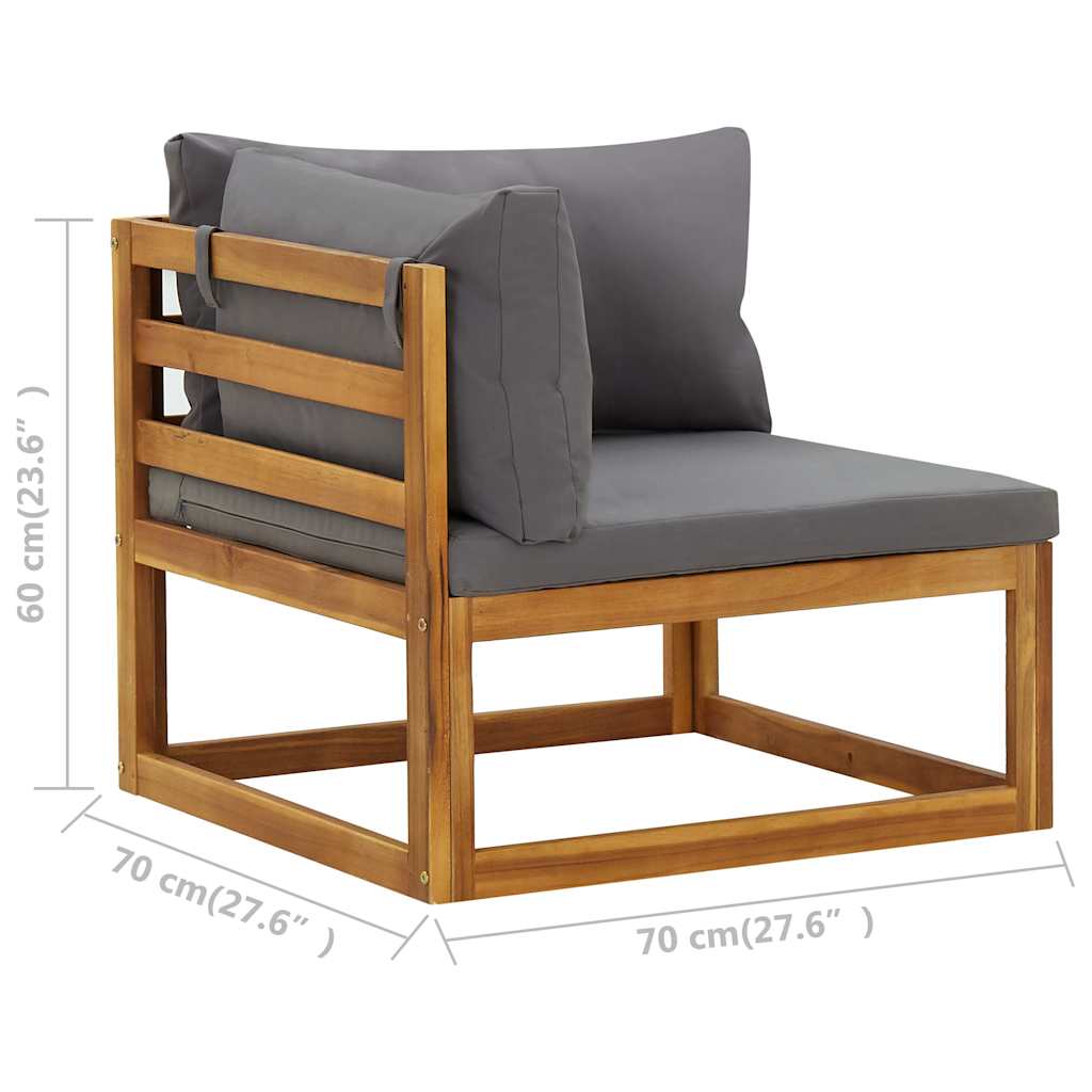 vidaXL Sectional Corner Sofas 2 pcs with Cushions Solid Wood Acacia