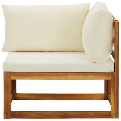 vidaXL Sectional Corner Sofas 2 pcs with Cushions Solid Wood Acacia