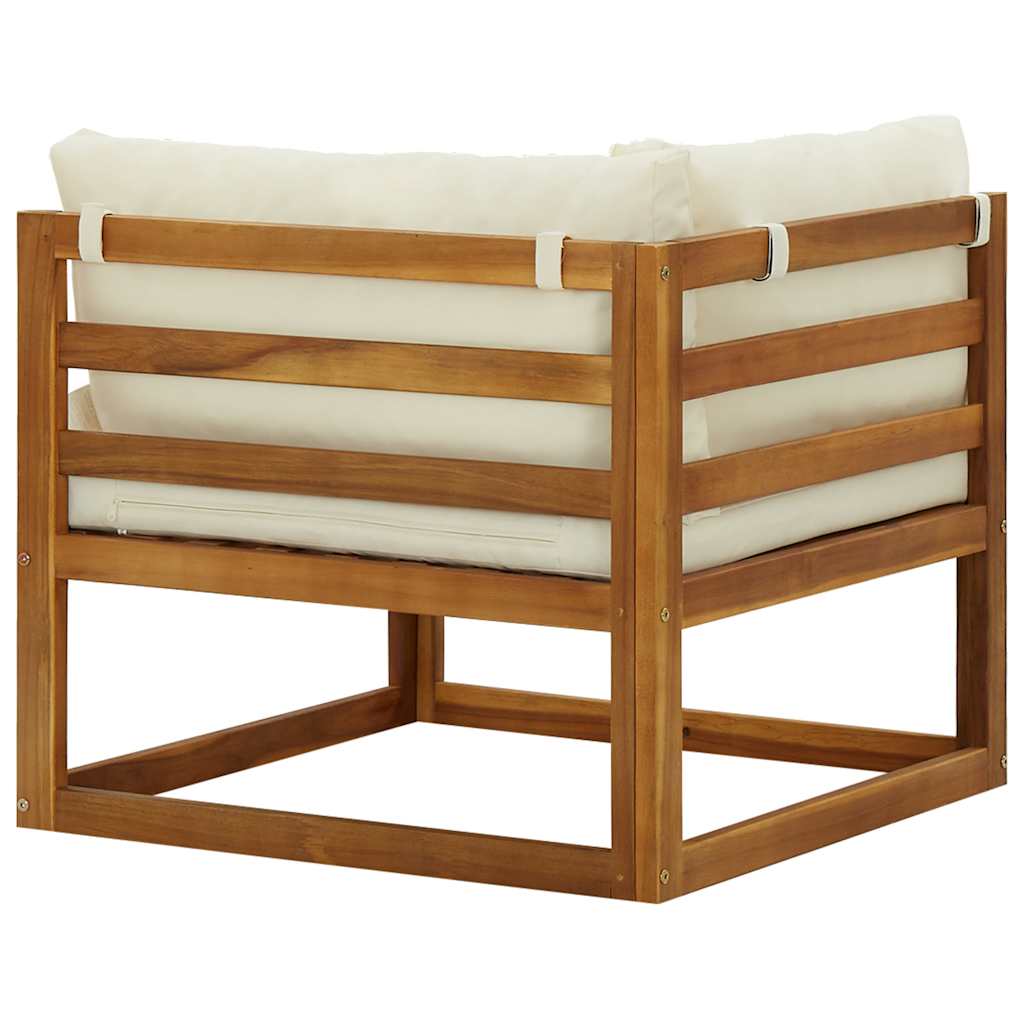 vidaXL Sectional Corner Sofas 2 pcs with Cushions Solid Wood Acacia