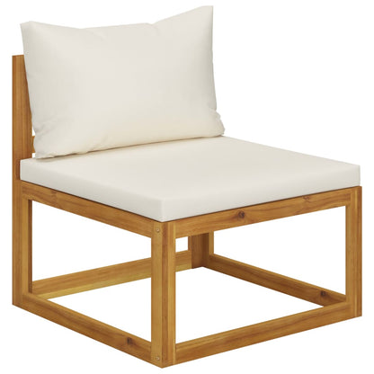 vidaXL 2 Piece Sofa Set with Cream White Cushions Solid Wood Acacia