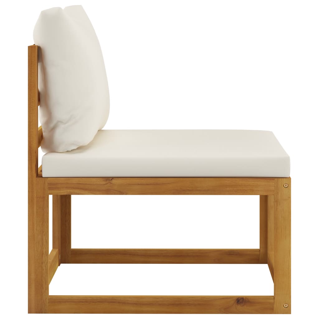 vidaXL 2 Piece Sofa Set with Cream White Cushions Solid Wood Acacia
