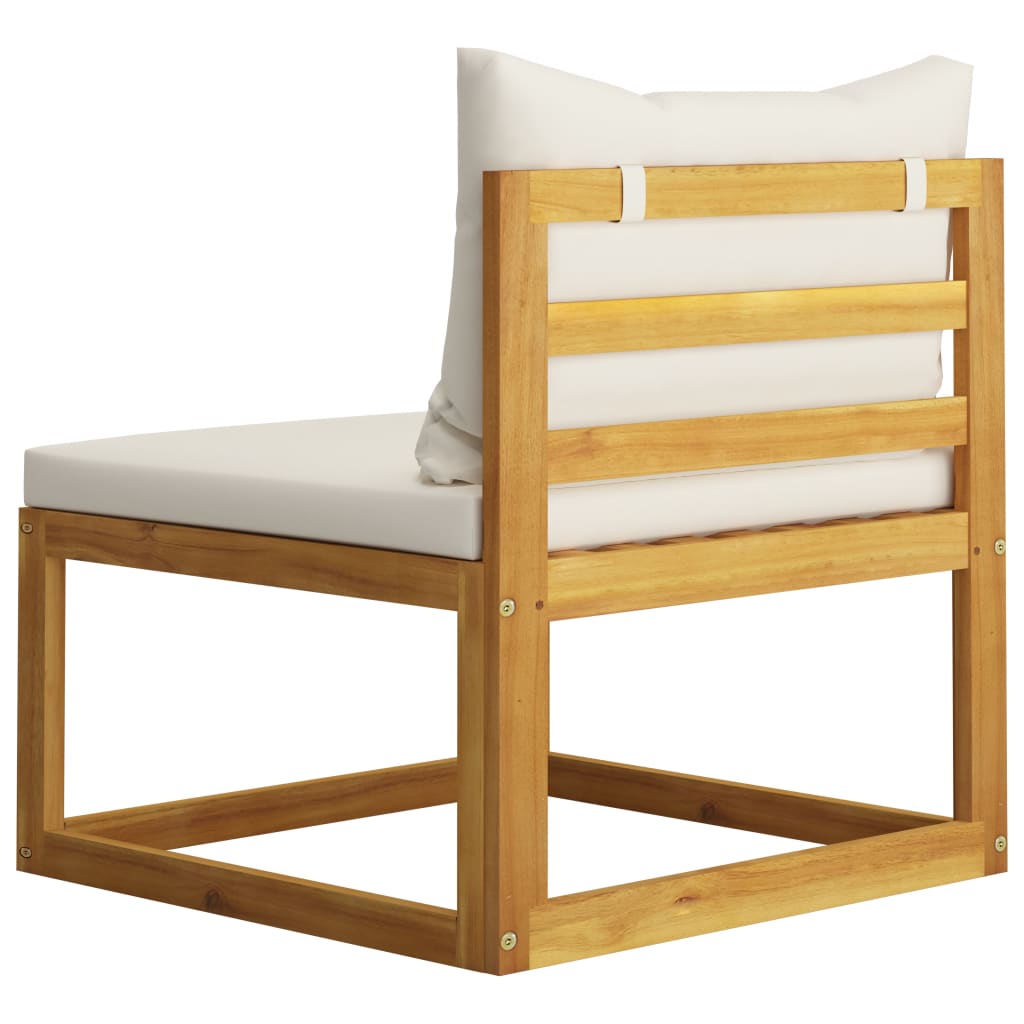 vidaXL 2 Piece Sofa Set with Cream White Cushions Solid Wood Acacia
