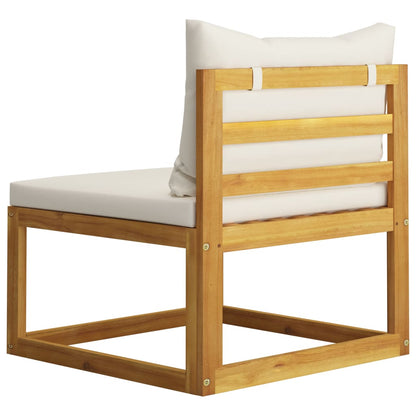 vidaXL 2 Piece Sofa Set with Cream White Cushions Solid Wood Acacia