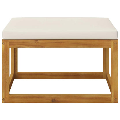 vidaXL Footrest with Cream White Cushion Solid Wood Acacia