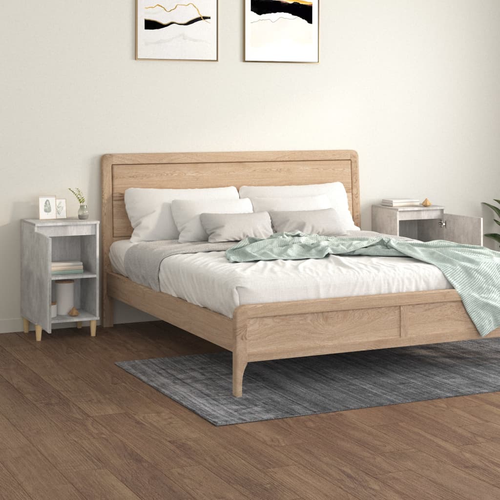 vidaXL Bedside Cabinets 2 pcs Concrete Grey 40x35x70 cm Engineered Wood