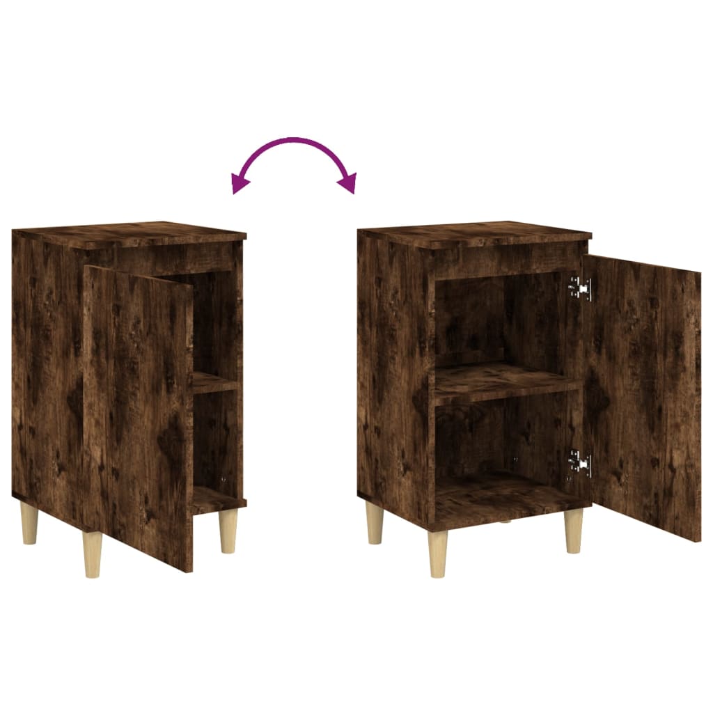 vidaXL Bedside Cabinet Smoked Oak 40x35x70 cm Engineered Wood