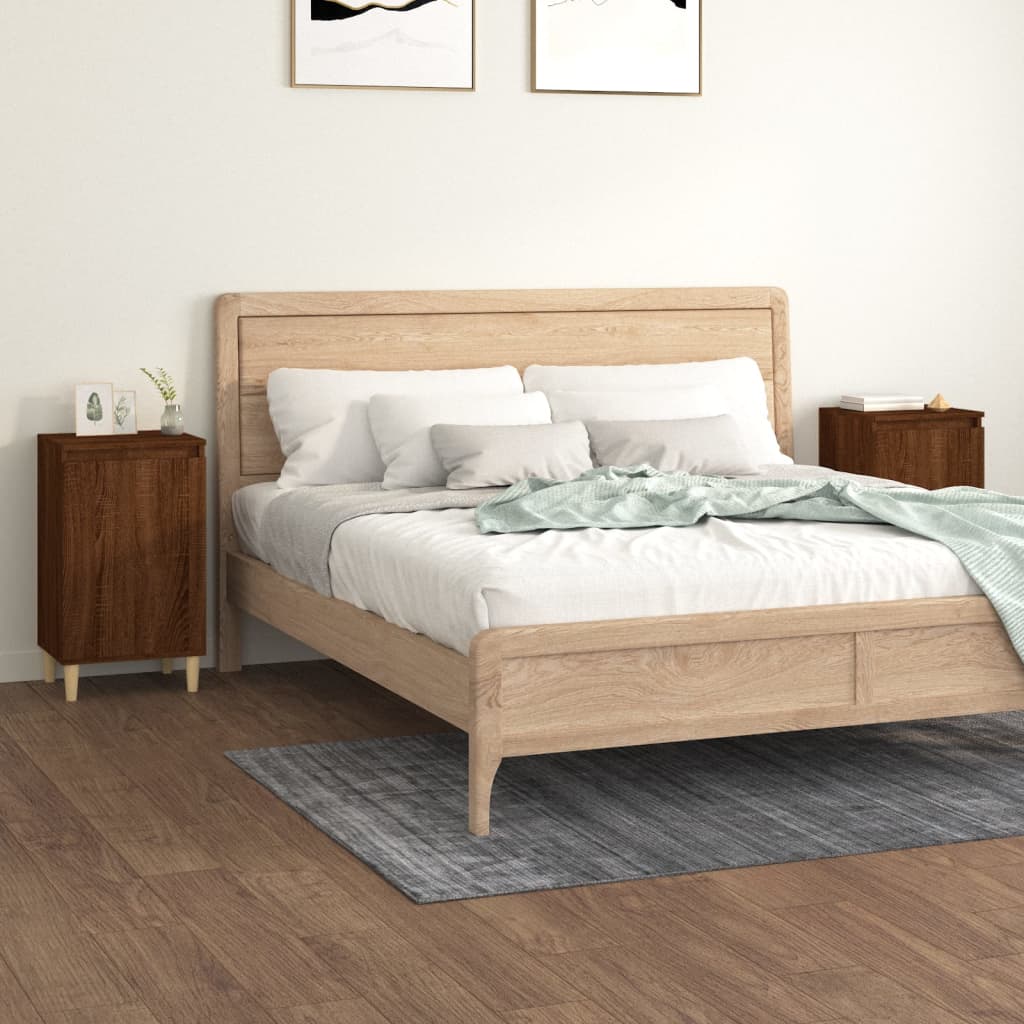 vidaXL Bedside Cabinets 2 pcs Brown Oak 40x35x70 cm Engineered Wood