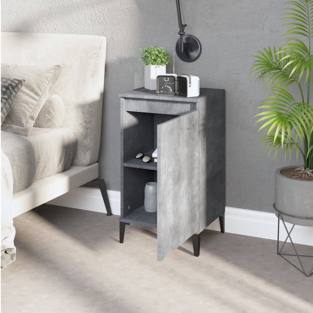 vidaXL Bedside Cabinet Concrete Grey 40x35x70 cm Engineered Wood