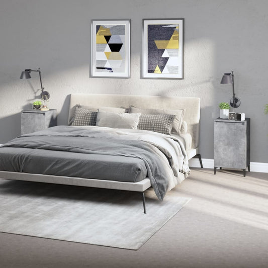 vidaXL Bedside Cabinets 2 pcs Concrete Grey 40x35x70 cm Engineered Wood