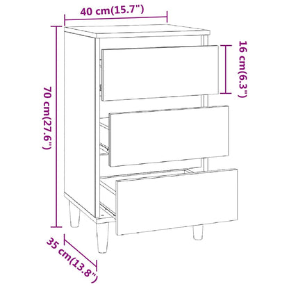 vidaXL Bedside Cabinet Concrete Grey 40x35x70 cm Engineered Wood