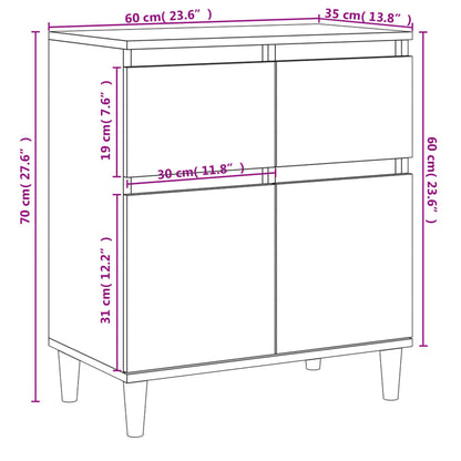 vidaXL Sideboard White 60x35x70 cm Engineered Wood