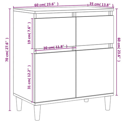 vidaXL Sideboard Concrete Grey 60x35x70 cm Engineered Wood