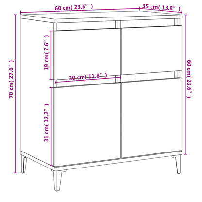 vidaXL Sideboard Concrete Grey 60x35x70 cm Engineered Wood