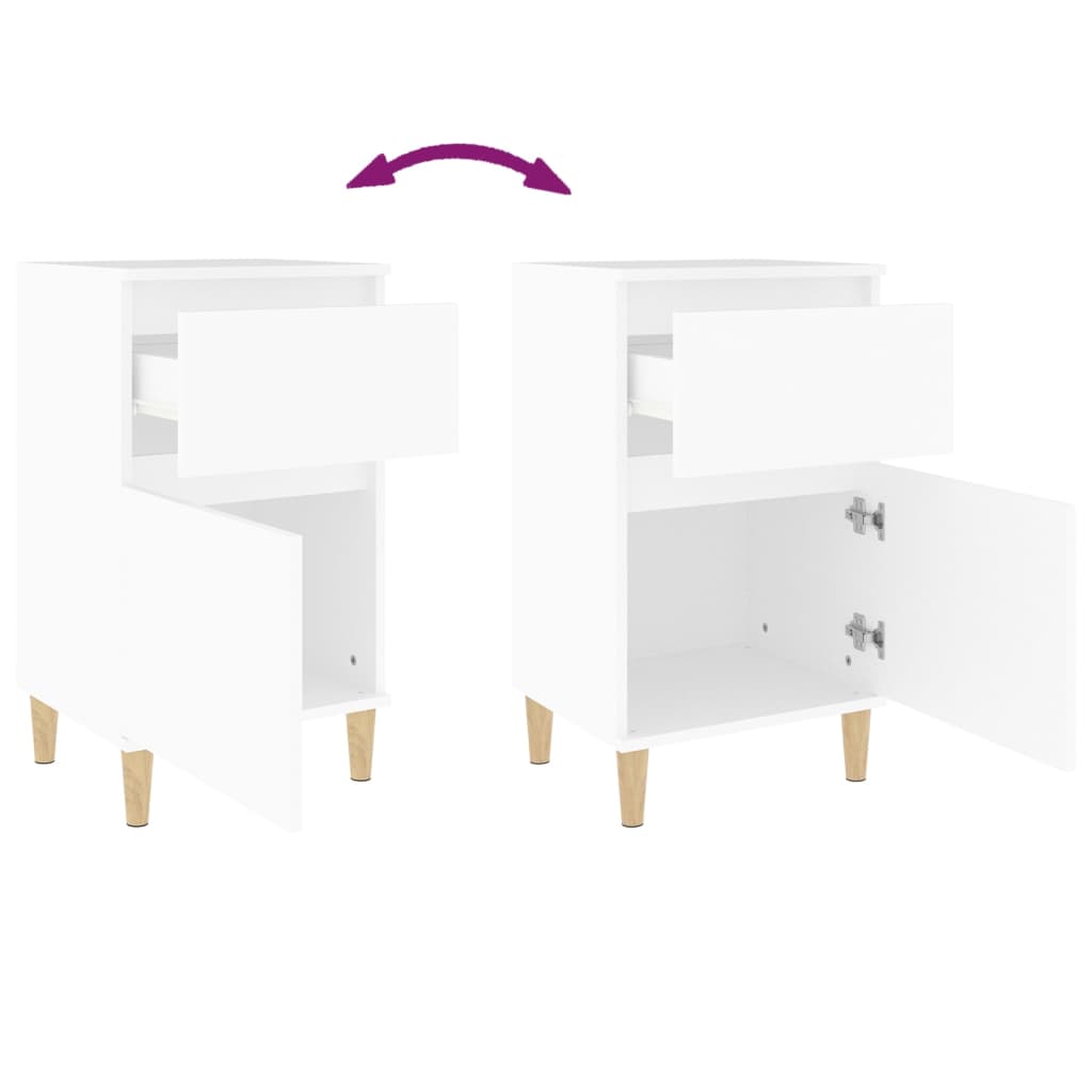 vidaXL Bedside Cabinet White 40x35x70 cm