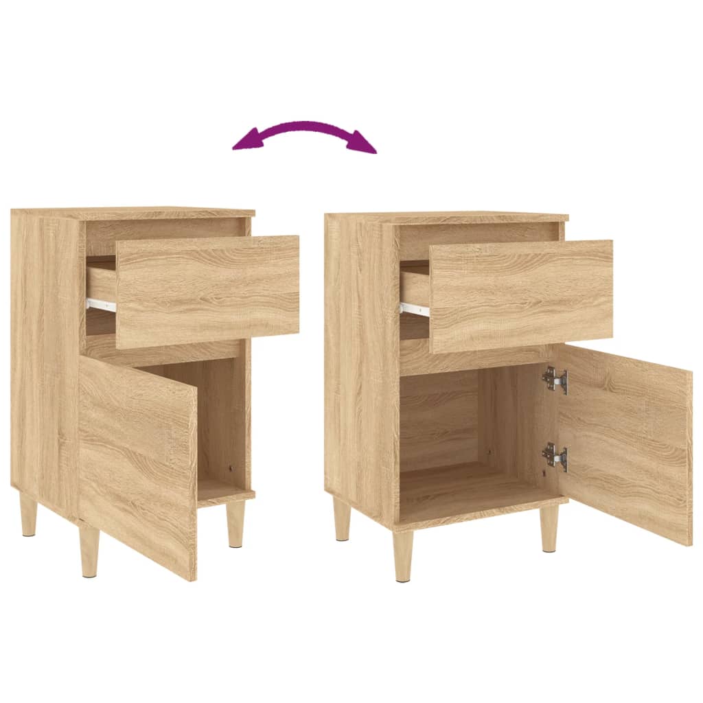 vidaXL Bedside Cabinets 2 pcs Sonoma Oak 40x35x70 cm