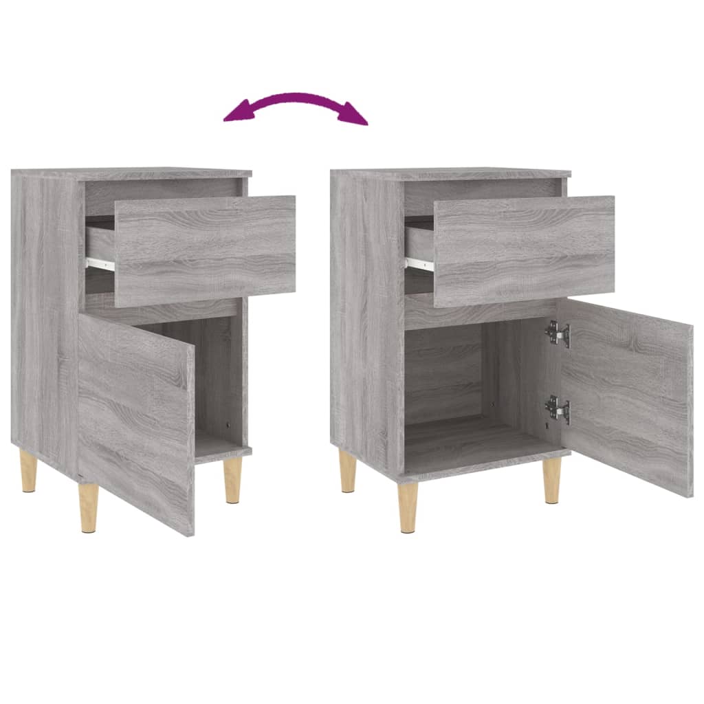 vidaXL Bedside Cabinet Grey Sonoma 40x35x70 cm