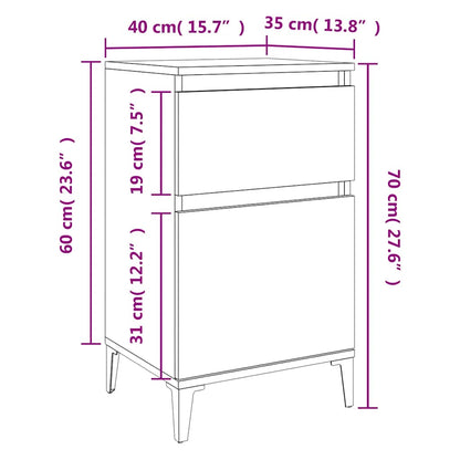 vidaXL Bedside Cabinet White 40x35x70 cm