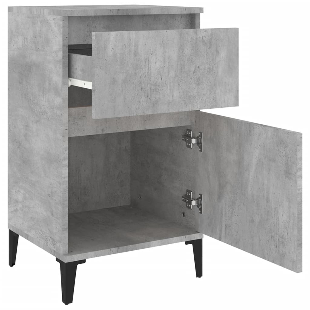 vidaXL Bedside Cabinets 2 pcs Concrete Grey 40x35x70 cm