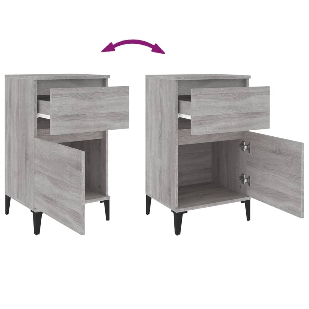 vidaXL Bedside Cabinet Grey Sonoma 40x35x70 cm
