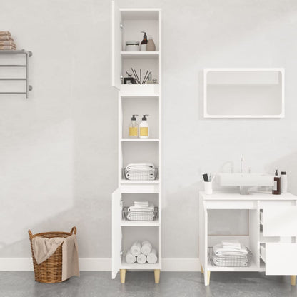 vidaXL Bathroom Cabinet White 30x30x190 cm Engineered Wood