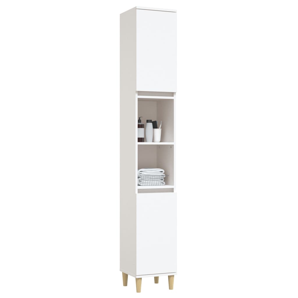 vidaXL Bathroom Cabinet White 30x30x190 cm Engineered Wood