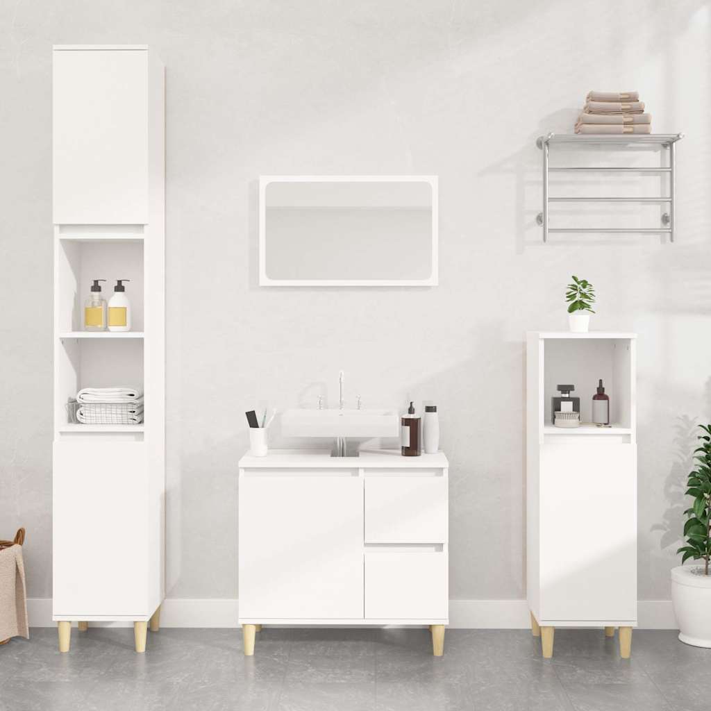 vidaXL Bathroom Cabinet White 30x30x190 cm Engineered Wood