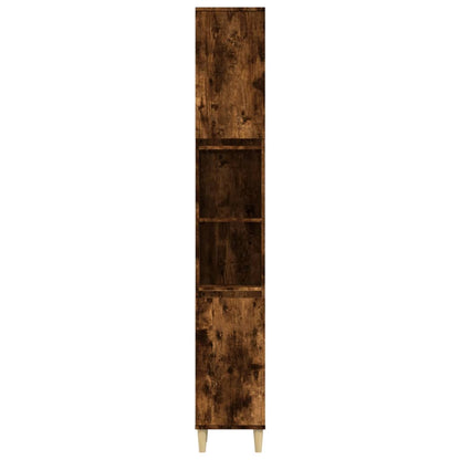 vidaXL Bathroom Cabinet Smoked Oak 30x30x190 cm Engineered Wood