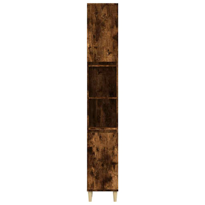 vidaXL Bathroom Cabinet Smoked Oak 30x30x190 cm Engineered Wood
