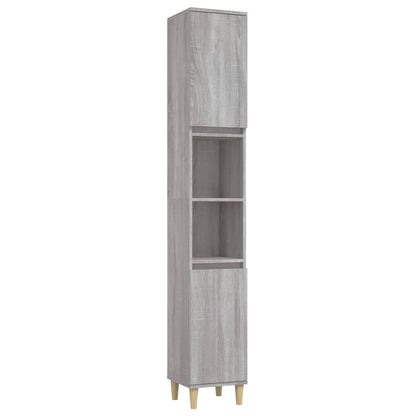 vidaXL Bathroom Cabinet Grey Sonoma 30x30x190 cm Engineered Wood