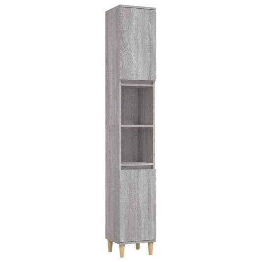 vidaXL Bathroom Cabinet Grey Sonoma 30x30x190 cm Engineered Wood