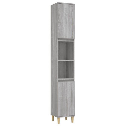 vidaXL Bathroom Cabinet Grey Sonoma 30x30x190 cm Engineered Wood