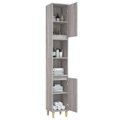 vidaXL Bathroom Cabinet Grey Sonoma 30x30x190 cm Engineered Wood