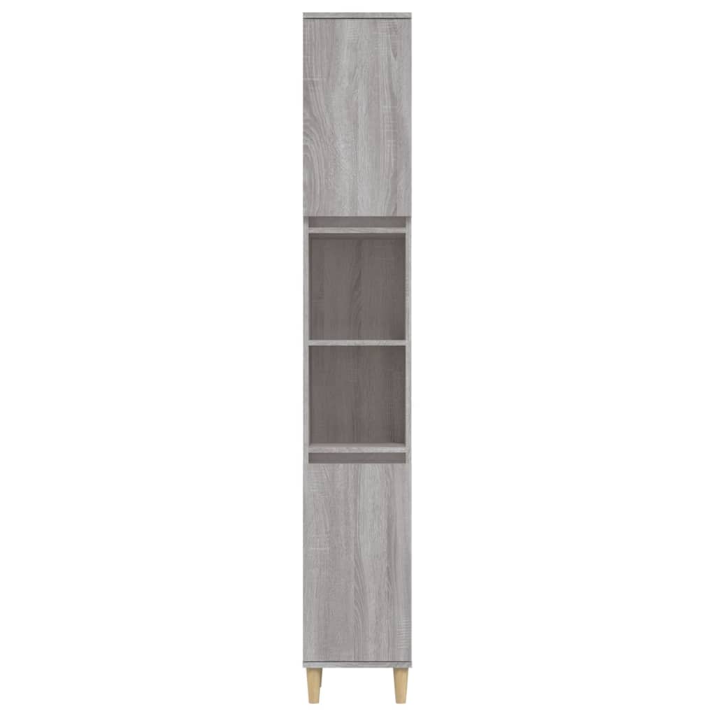 vidaXL Bathroom Cabinet Grey Sonoma 30x30x190 cm Engineered Wood