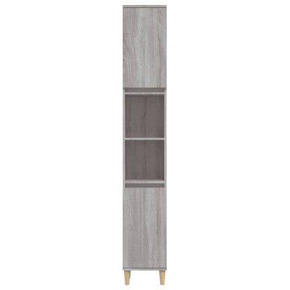 vidaXL Bathroom Cabinet Grey Sonoma 30x30x190 cm Engineered Wood