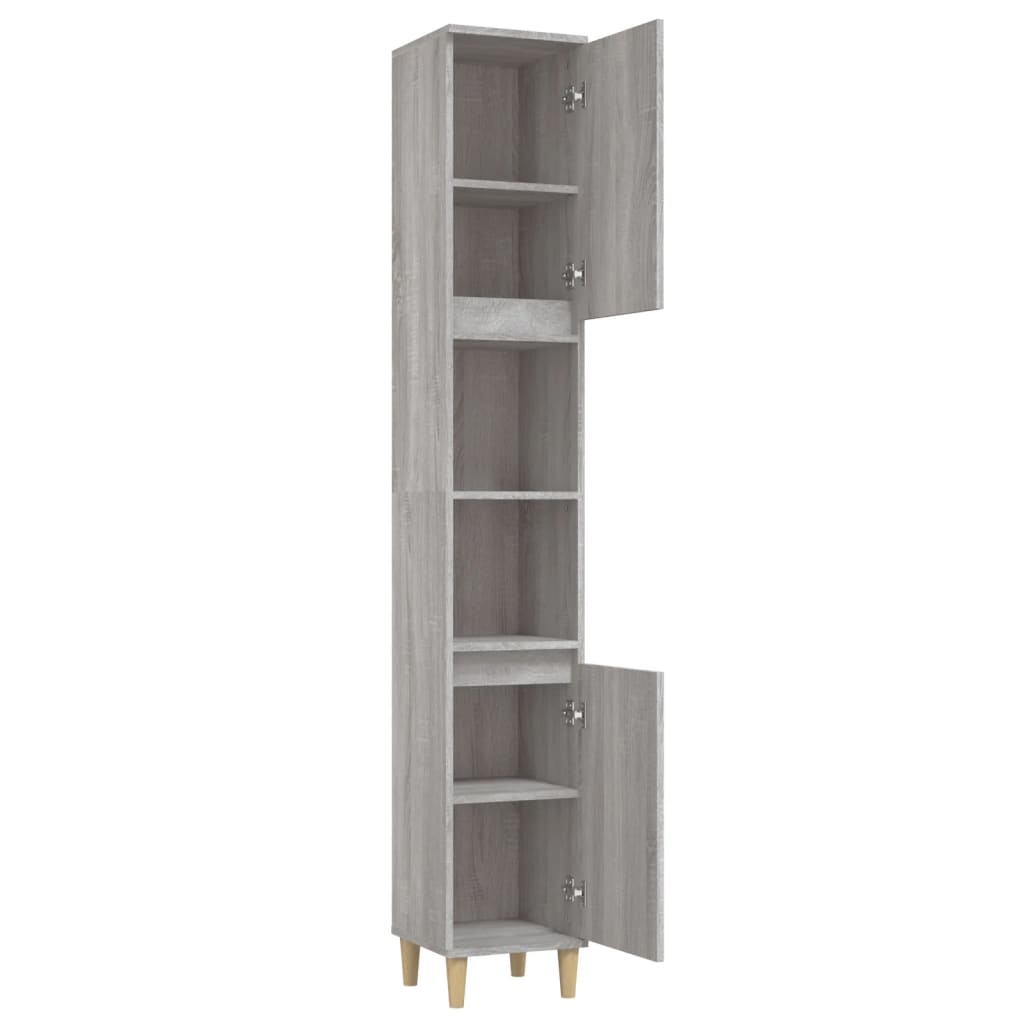 vidaXL Bathroom Cabinet Grey Sonoma 30x30x190 cm Engineered Wood
