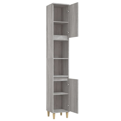 vidaXL Bathroom Cabinet Grey Sonoma 30x30x190 cm Engineered Wood