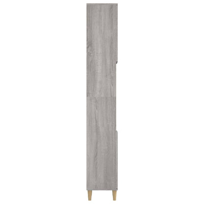 vidaXL Bathroom Cabinet Grey Sonoma 30x30x190 cm Engineered Wood