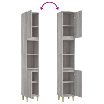 vidaXL Bathroom Cabinet Grey Sonoma 30x30x190 cm Engineered Wood